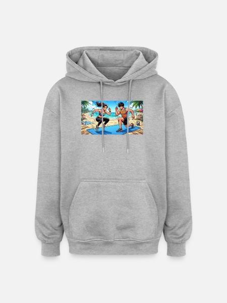 Couples training - Oversized Unisex Hoodie - heather grey