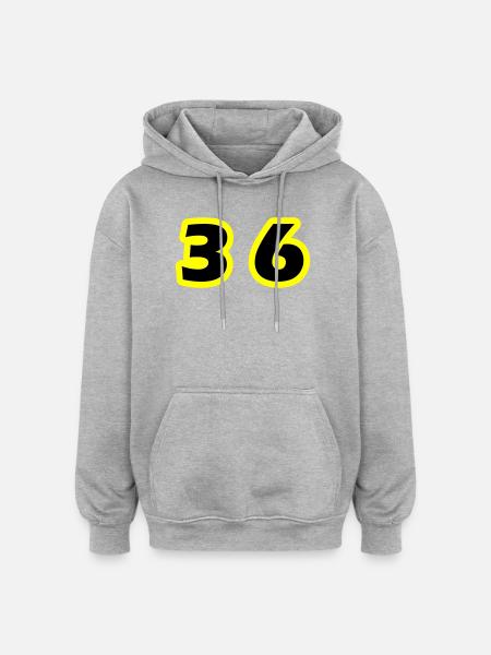 36 Number Symbol - Oversized Unisex Hoodie - heather grey