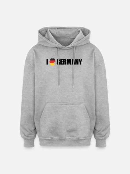 I love Germany Deutschland - Oversized Unisex Hoodie - heather grey