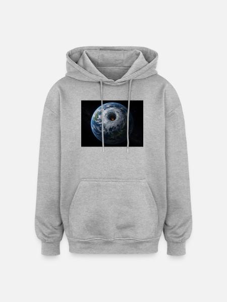 Earth Vortex Portal - Oversized Unisex Hoodie - heather grey