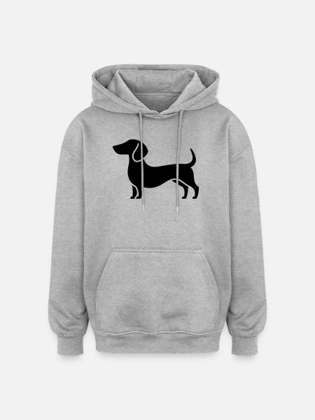 dachshund - Oversized Unisex Hoodie - heather grey