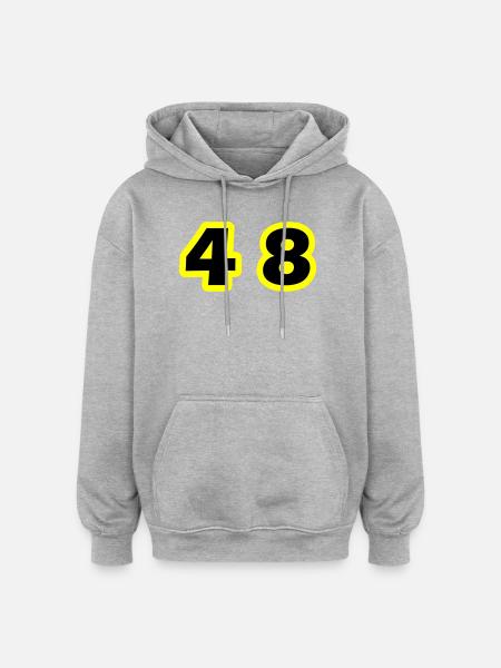 48 Symbole numérique - Sweat à capuche oversize unisexe - gris chiné