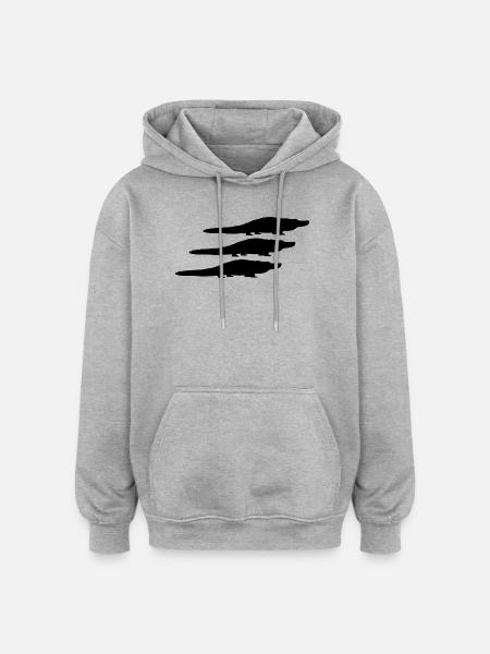 Alligator Silhouettes - Oversized Unisex Hoodie - heather grey