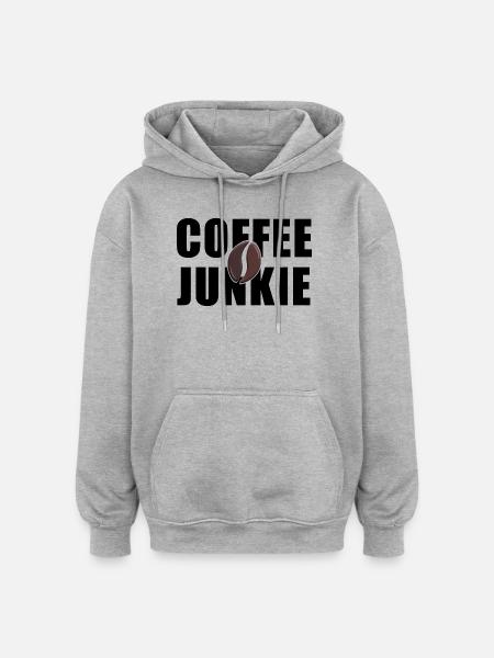 Coffee Junkie: Caffeine Love - Oversized Unisex Hoodie - heather grey