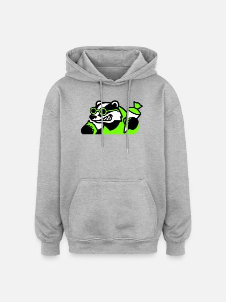 Cool Badger Back to School Icon - Oversized Unisex Hoodie - heather grey