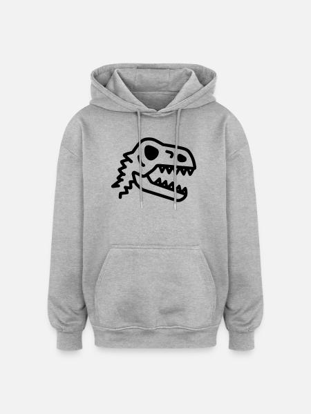 Prehistoric Dinosaur Fossil Bone - Oversized Unisex Hoodie - heather grey
