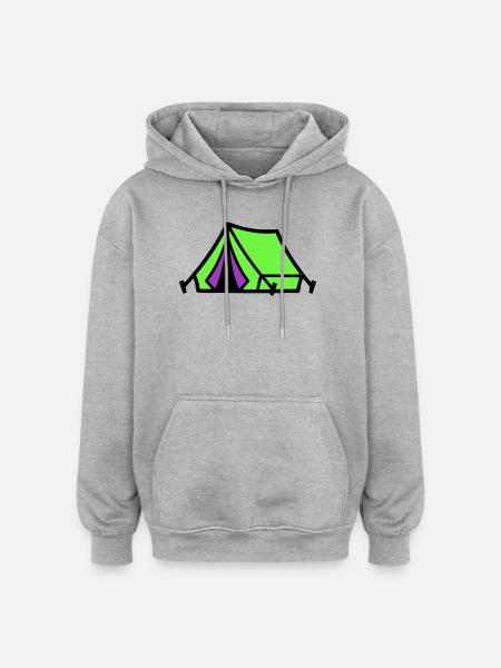 Festival Tent Camping Icon - Oversized Unisex Hoodie - heather grey