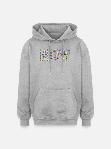 Lollipop typography - Oversized Unisex Hoodie - heather grey