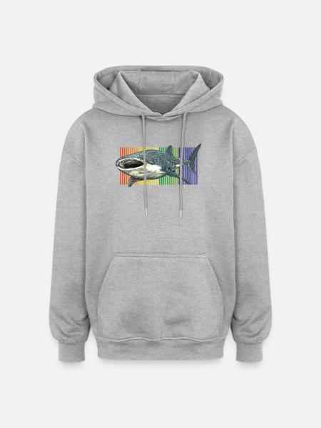 Walhai-Rhincodon-Typus - Oversized Unisex Hoodie - Grau meliert