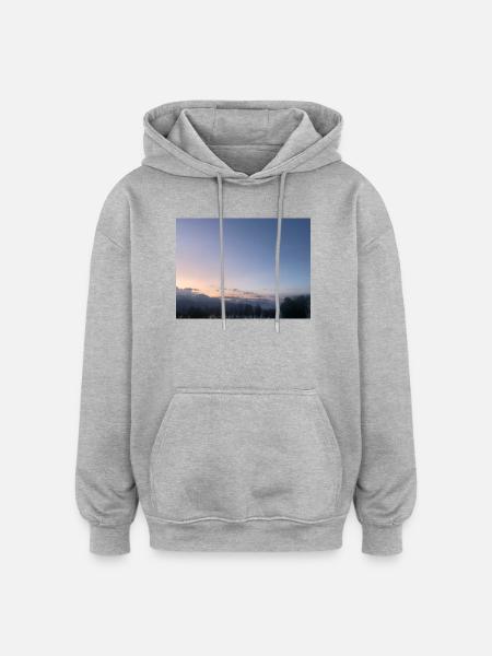 Dämmerungszauber am Wald - Oversized Unisex Hoodie - heather grey