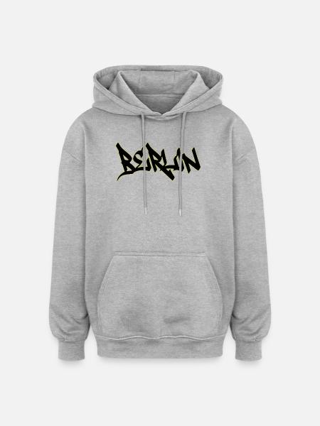 Berlin Graffiti - Oversized Unisex Hoodie - Grau meliert