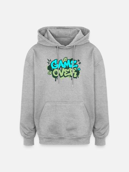 Game Over Graffiti Logo - Oversized Unisex Hoodie - Grau meliert