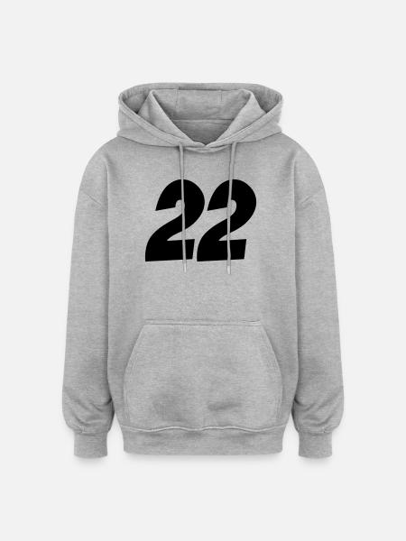 22- - Oversized Unisex Hoodie - Grau meliert