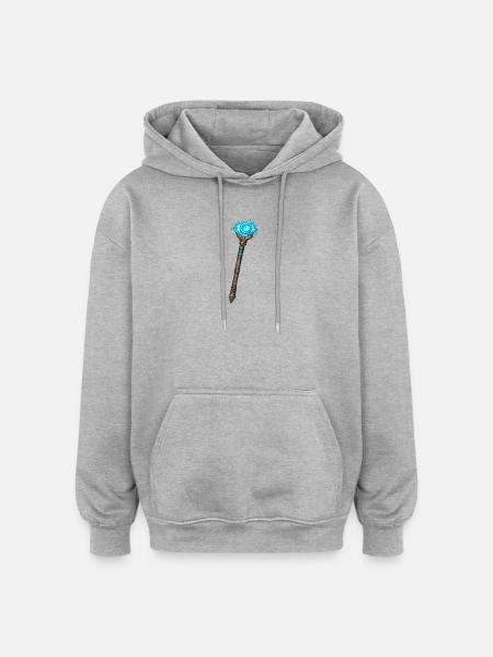 Magischer Kristallstab Blau - Oversized Unisex Hoodie - Grau meliert