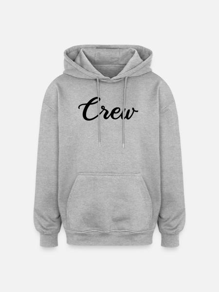 crew_schrift - Oversized Unisex Hoodie - Grau meliert