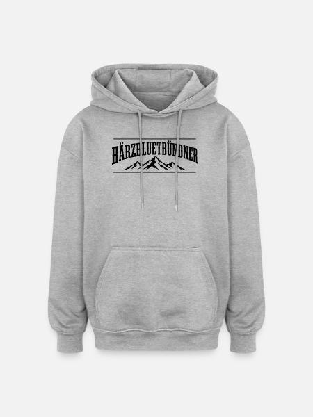 Bündner - Oversized Unisex Hoodie - Grau meliert