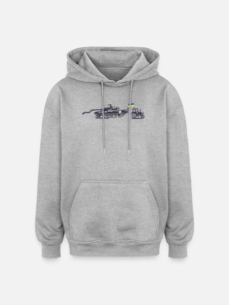 Ukrainesche Traktorenbrigade - Oversized Unisex Hoodie - Grau meliert