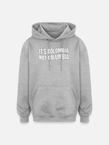 Colombie Pas Colombie Drapeau colombien Colombie - Sweat à capuche oversize unisexe - gris chiné