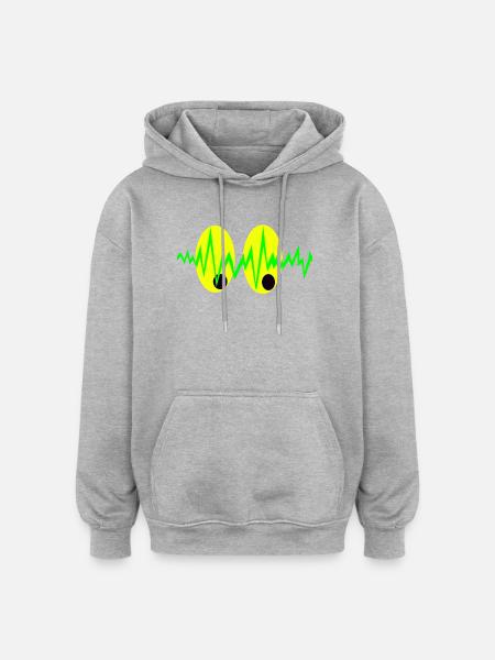 Pulsating Eyes Electro Pattern - Oversized Unisex Hoodie - heather grey