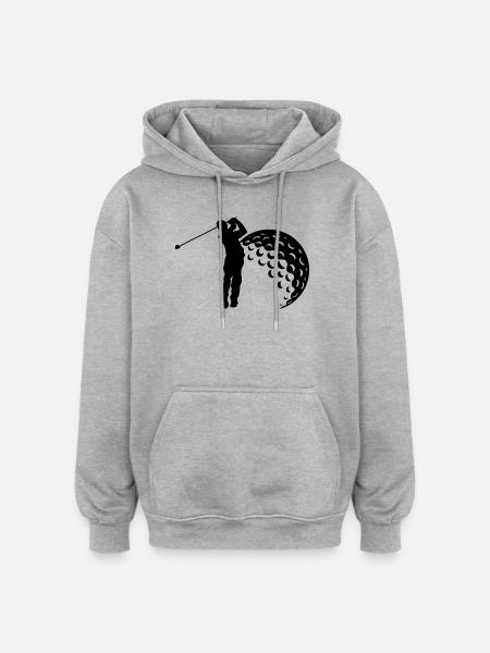 Golf Schwung Silhouette - Oversized Unisex Hoodie - Grau meliert