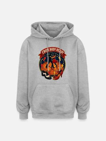 CROSS BODY READY - Oversized Unisex Hoodie - Grau meliert