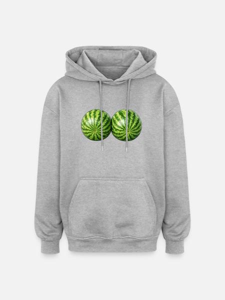 watermelons - Oversized Unisex Hoodie - heather grey