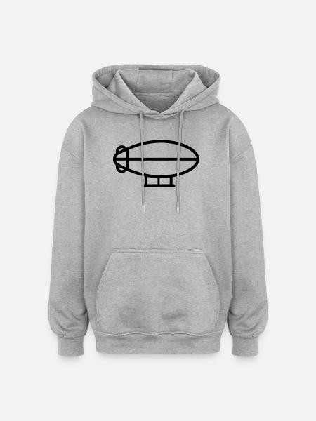 Luftschiff - Oversized Unisex Hoodie - Grau meliert