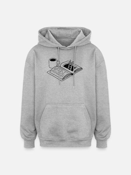 Reading & Coffee | Escape - Oversized Unisex Hoodie - heather grey