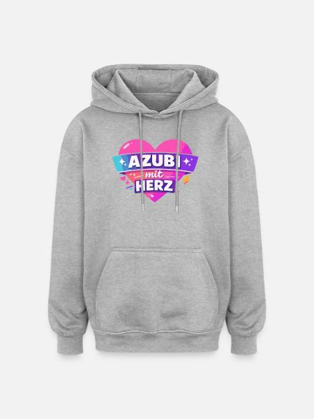 Azubi mit ganz viel Herz - Oversized Unisex Hoodie - Grau meliert