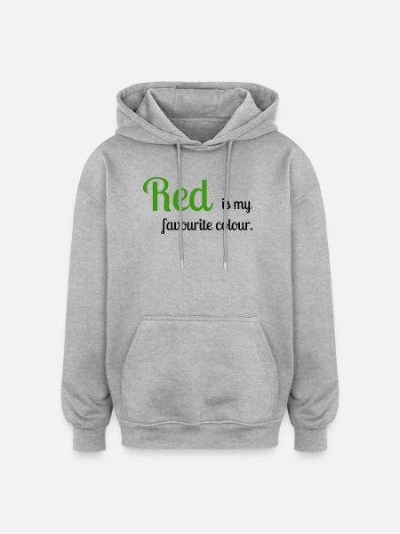 Rot - Oversized Unisex Hoodie - Grau meliert