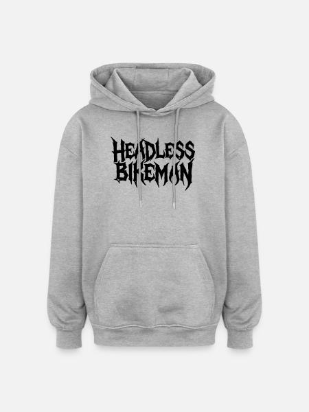 HeadlessBikeman_Typography - Oversized Unisex Hoodie - heather grey