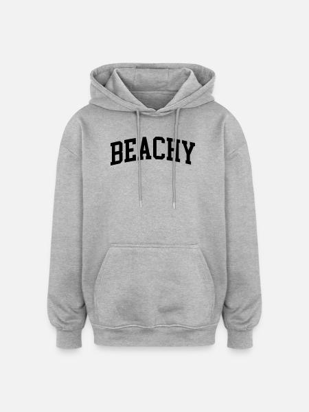 Strandig-minimalistischer Sommer-Strandstil - Oversized Unisex Hoodie - Grau meliert