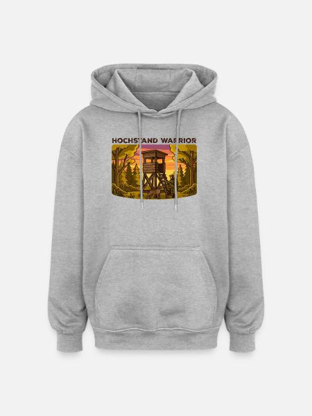 Hunter in high standing - Oversized Unisex Hoodie - heather grey