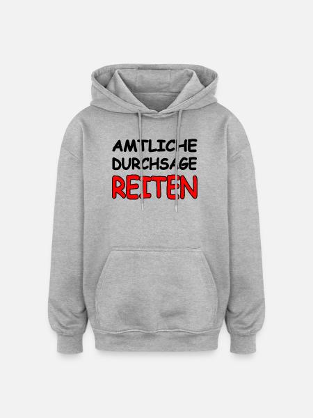 Reiten - Oversized Unisex Hoodie - Grau meliert