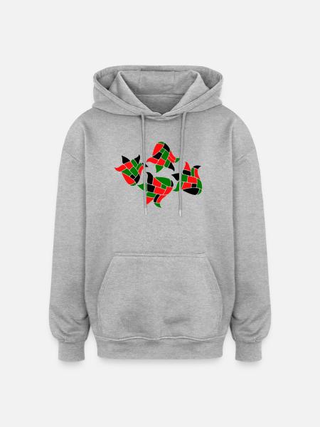 Mosaic Fantasy - Oversized Unisex Hoodie - heather grey