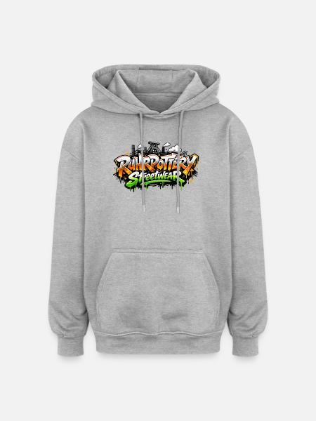 Graffiti Streetwear Spray Font - Oversized Unisex Hoodie - heather grey
