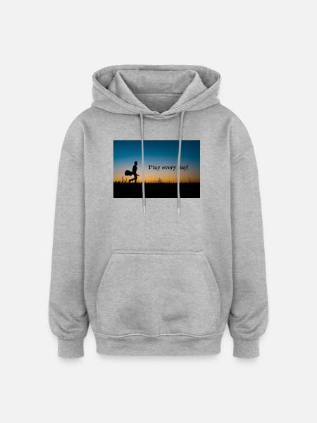 Play every day Evening light - Oversized Unisex Hoodie - heather grey