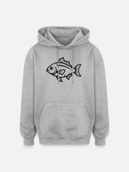 Rotschnappsfisch - Oversized Unisex Hoodie - Grau meliert