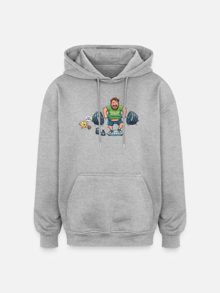 Abnehmen - Oversized Unisex Hoodie - Grau meliert