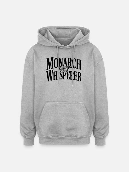 Monarchflüsterer - Oversized Unisex Hoodie - Grau meliert