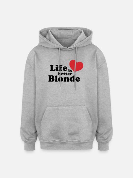 Blonde Life - Oversized Unisex Hoodie - Grau meliert