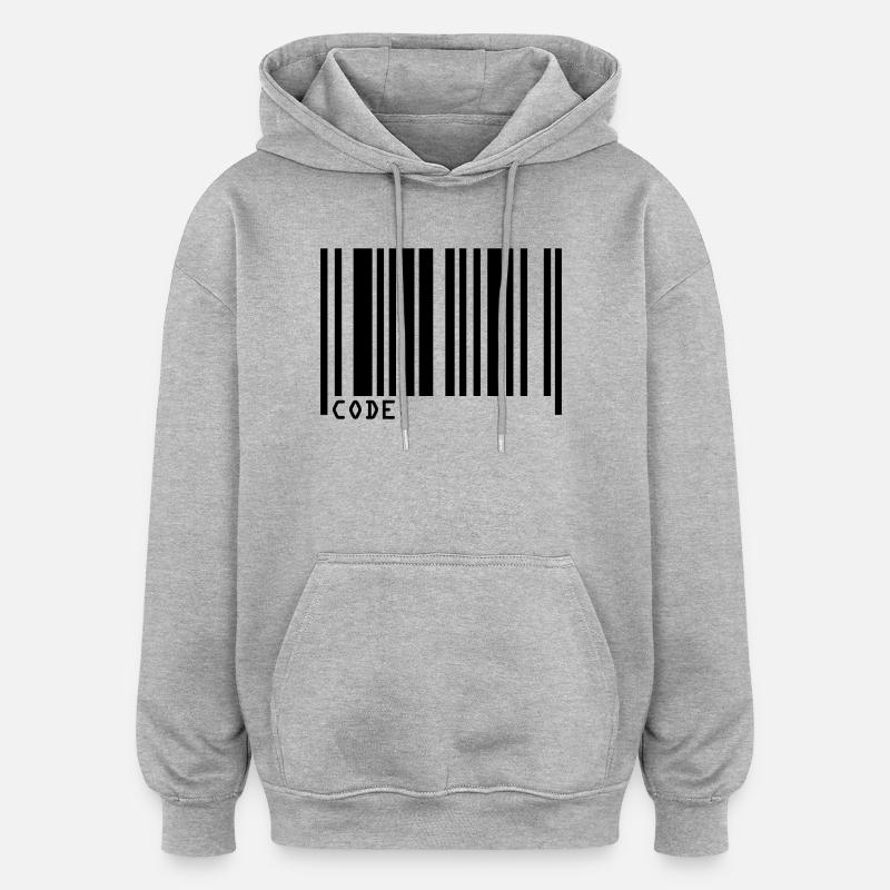 barcode - Sweat à capuche oversize unisexe - gris chiné