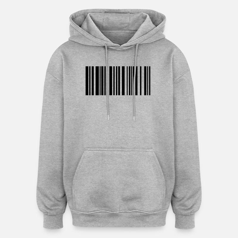 barcode - Oversized Unisex Hoodie - Grau meliert