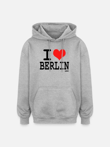 i love berlin - Oversized Unisex Hoodie - heather grey
