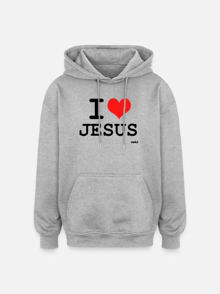 jesus - Oversized Unisex Hoodie - heather grey