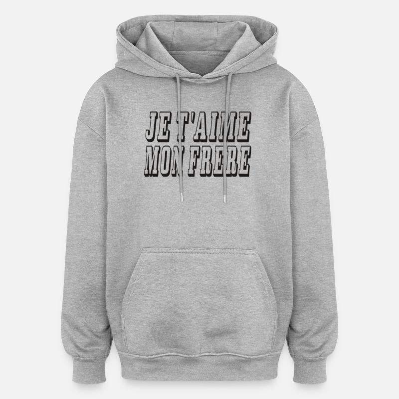 frere - Sweat à capuche oversize unisexe - gris chiné