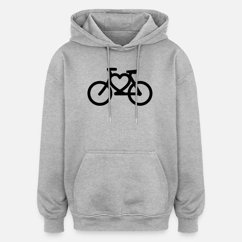 fahrrad - Sweat à capuche oversize unisexe - gris chiné
