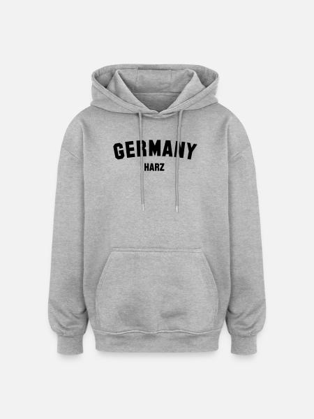 HARZ - Sweat à capuche oversize unisexe - gris chiné