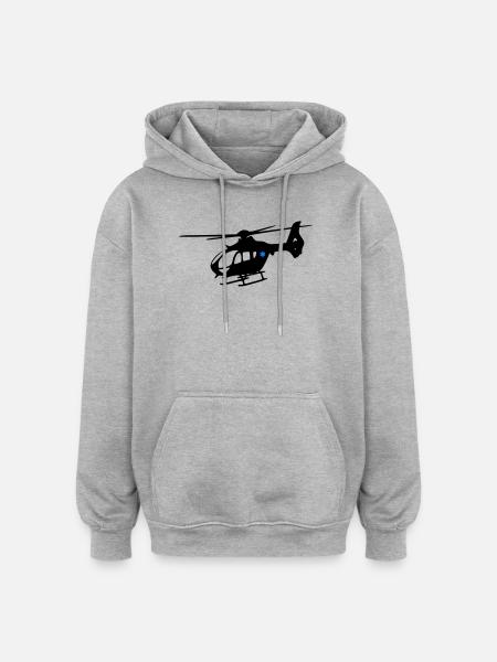 Notarzthubschrauber - Oversized Unisex Hoodie - Grau meliert