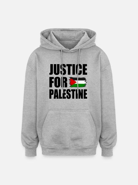 Justice for palestine - Oversized Unisex Hoodie - heather grey